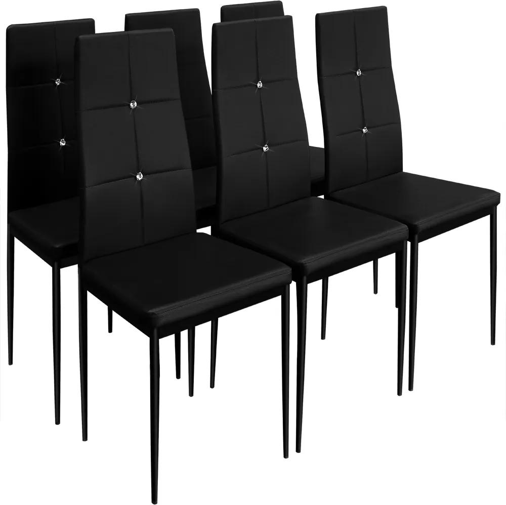 Germany24 - 6x jedálenská stolička – čierna
