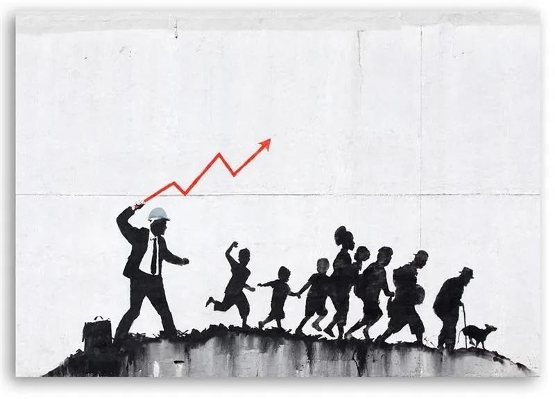 Obraz na plátně, Banksy pouliční umění Graffiti - 120x80 cm