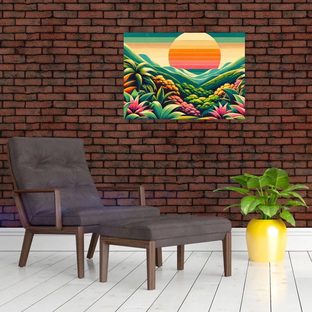 Obraz - Pestrofarebný západ slnka (70x50 cm)