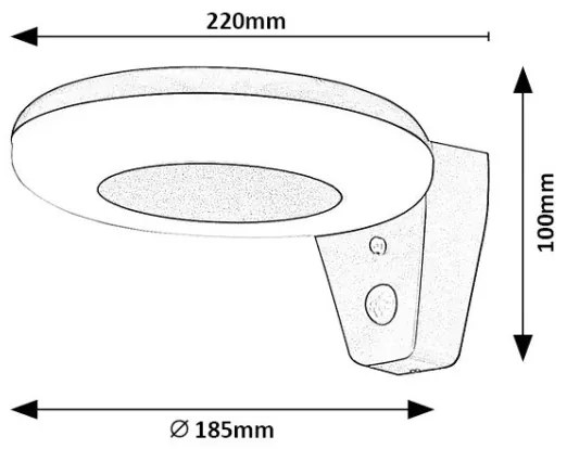 Rabalux 77010 - LED Solárne svietidlo so senzorom CERTOVO LED/4W/3,7V IP44
