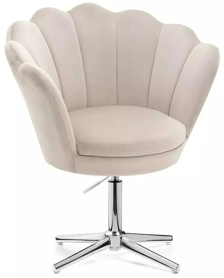 LuxuryForm DESIGN Kreslo FREY VELUR na striebornom kríži - latte