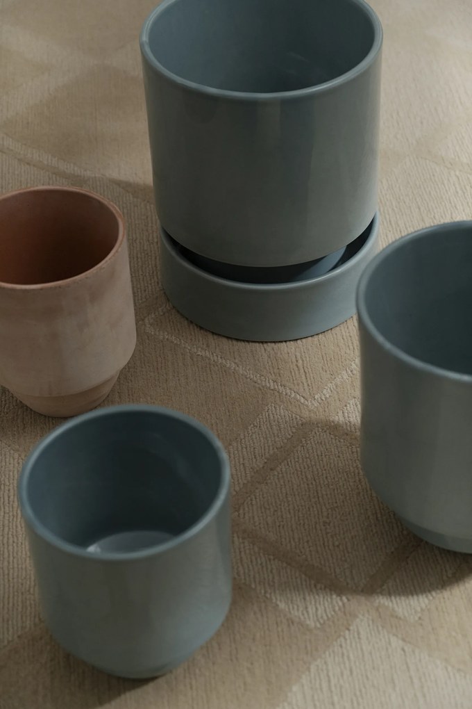 Obal na kvetináč Hoff glazúrovaný 21 cm svetlomodro-sivý