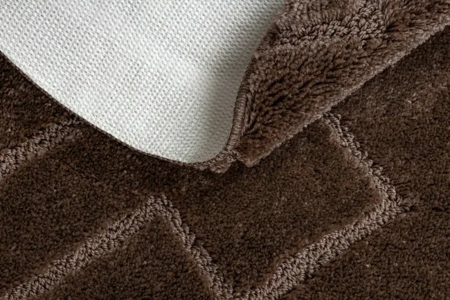 Kúpeľňový koberček SUPREME LINES línie, hnedý kruh