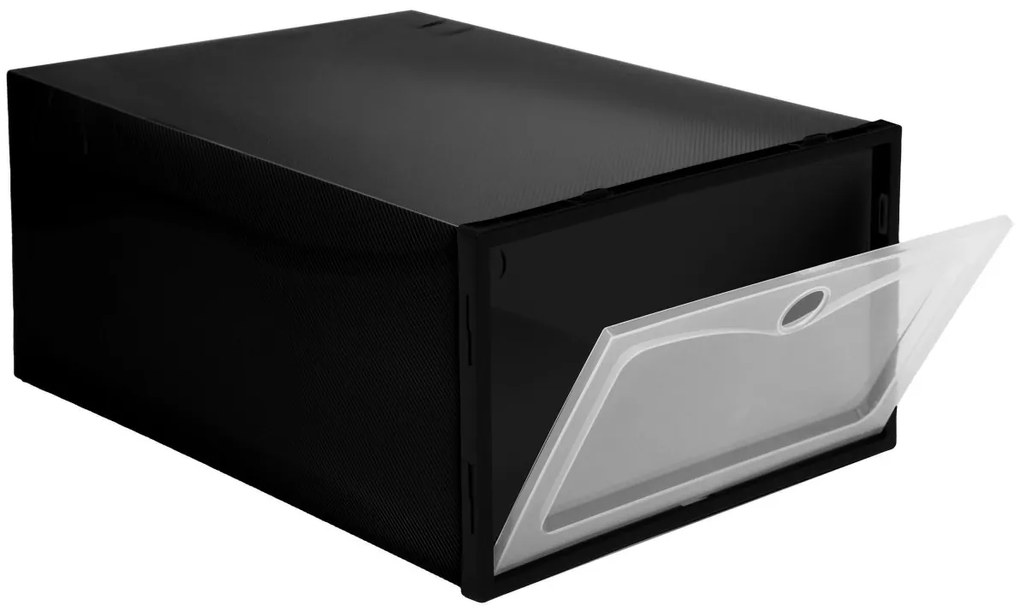 Súprava 10 ks boxov na topánky OSLO čierna