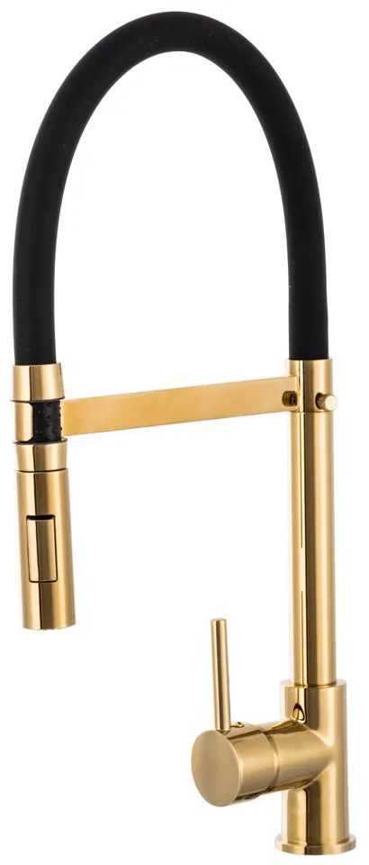 Gamma Vento, drezová batéria s elastickým ramenom a 2-funkčným výtokom, čierna-zlatá lesklá, GMA-BVOK-GD