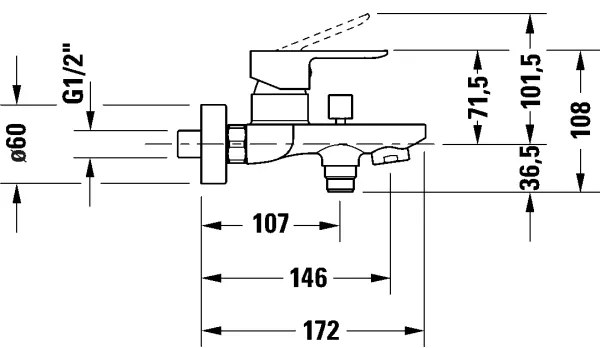 Duravit DC5230001046 - Vaňová batéria D-CODE matná čierna
