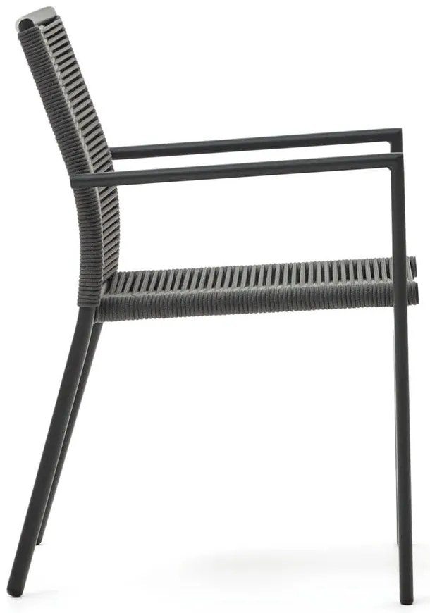 Tmavosivá kovová záhradná stolička Culip – Kave Home