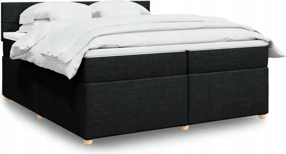 vidaXL Boxspring posteľ s matracom čierna 200x200 cm látka