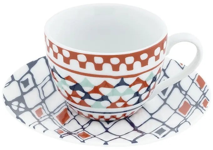 Súprava 6 porcelánových hrnčekov s tanierikmi Villa Altachiara Goji