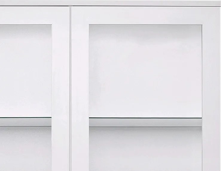 Vysoká vitrína Göteborg, biela / dub sonoma