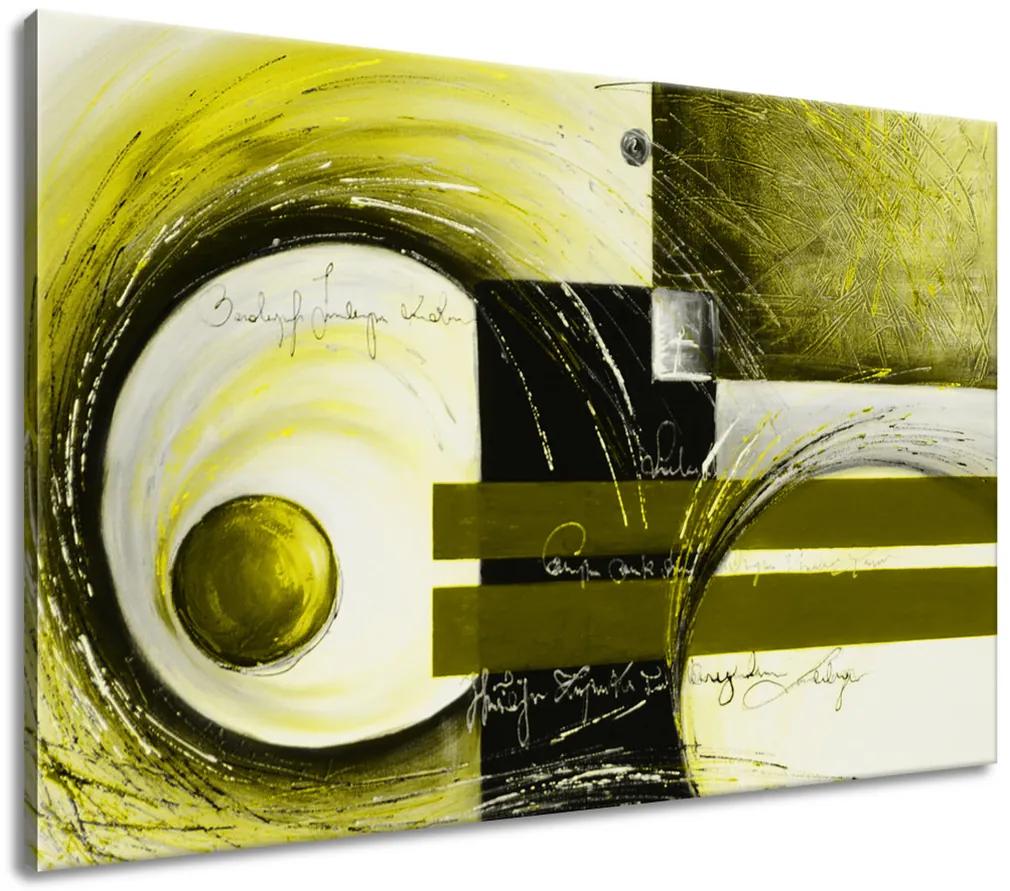 Gario Ručne maľovaný obraz Žlté tvary Rozmery: 120 x 80 cm