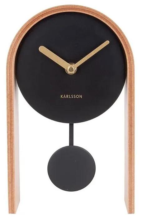 Svetlohnedé stolné hodiny Smart Pendulum 25 × 15× 7cm