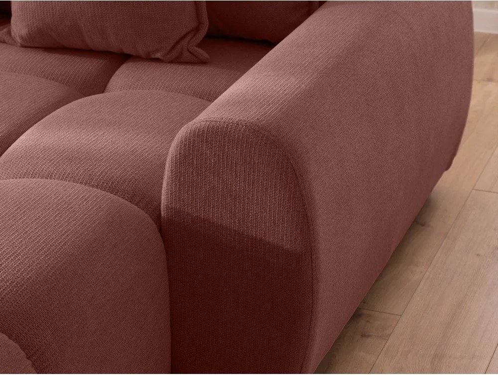 Rohová pohovka v terakotovej farbe (pravý roh/s leňoškou) Albane – Ropez