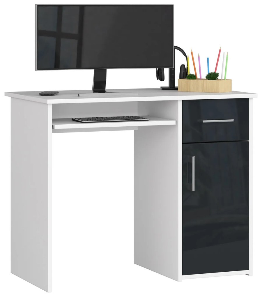 PC stolík Padma (biela + grafit lesk). Akcia -18%. Vlastná spoľahlivá doprava až k Vám domov. 1068908