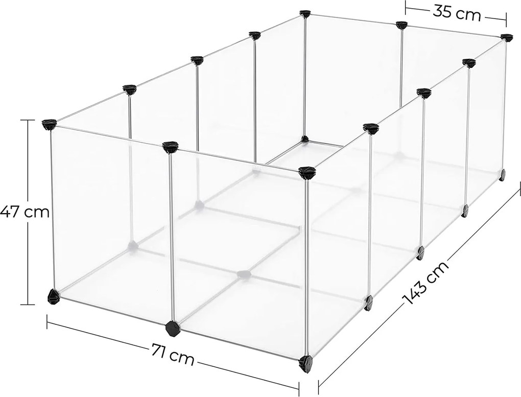 Klietka pre malé domáce zvieratá so spodnou časťou, 20 panelov