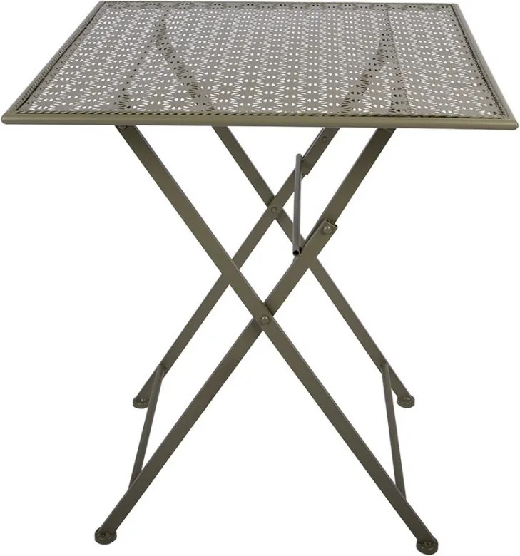 Zelený skladací záhradný kovový Bistro set stôl a 2 stoličky - 60*60*70cm / 50*40*93 cm