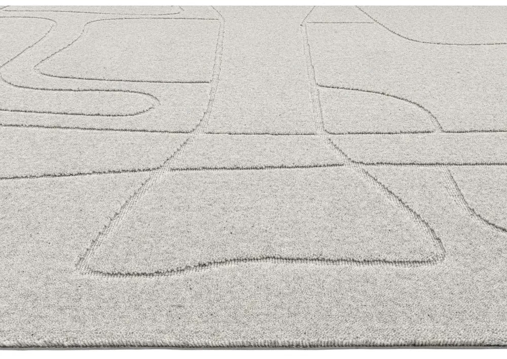 Svetlosivý vlnený koberec 200x300 cm Morphic – Agnella