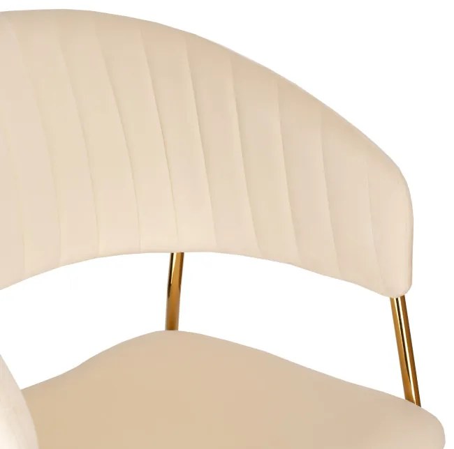 Jedálenská stolička COLIN zamatová, zlatá / béžová