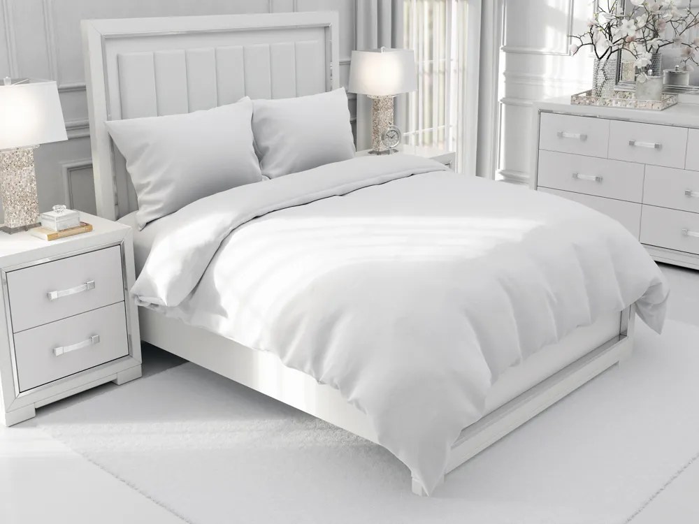 Biante Bavlnené jednofarebné posteľné obliečky Moni MO-039 Biele Predĺžené 140x220 a 70x90 cm