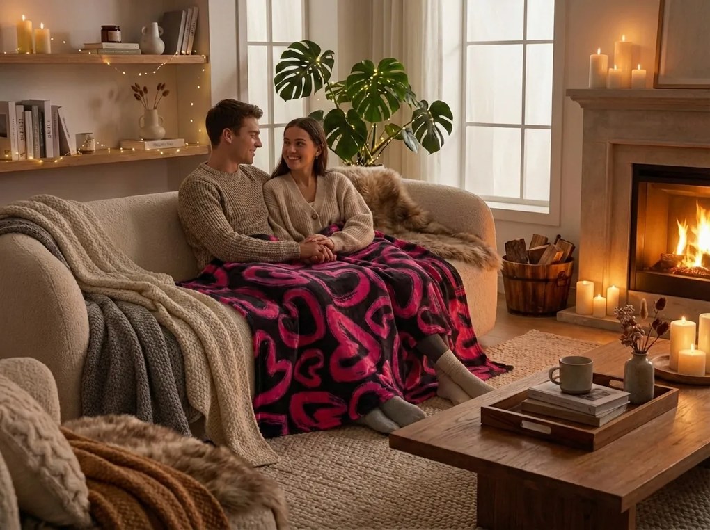 Mikroplyšová deka AMORYS, ružová Rozmer: 200 x 220 cm