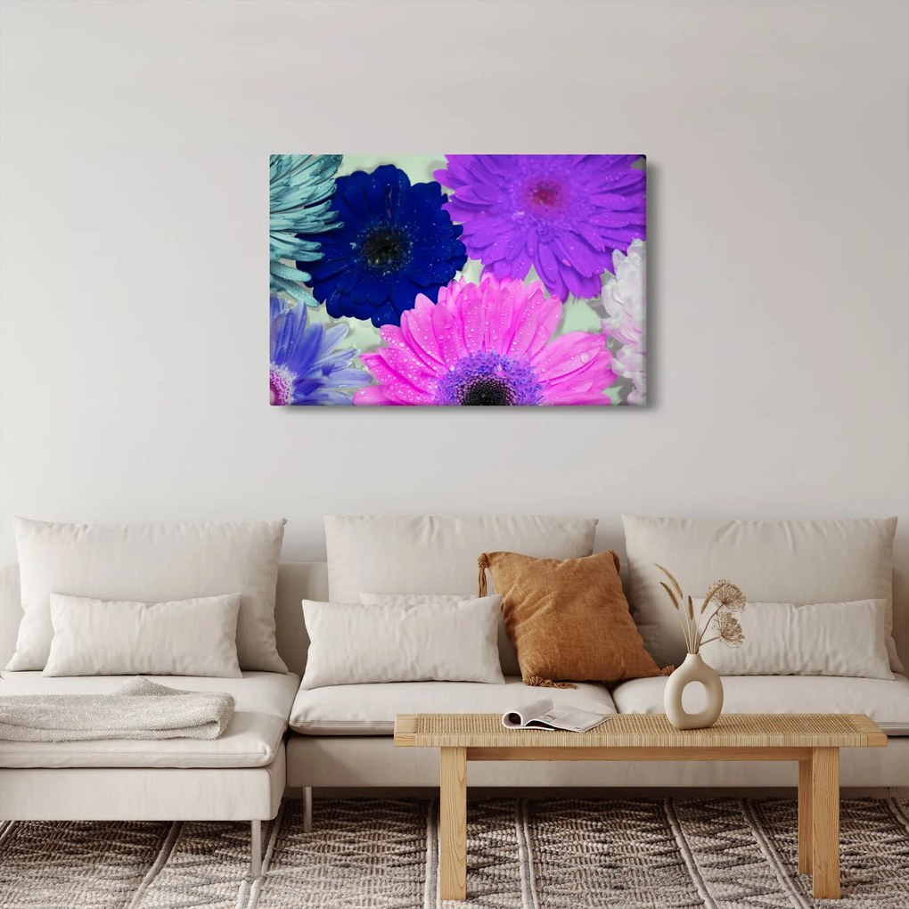 Obraz farebných kvetín (90x60 cm)