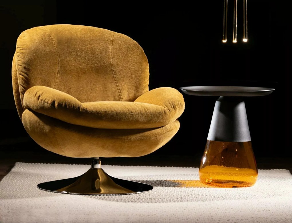 Otočné křeslo BRIGITTE žluté