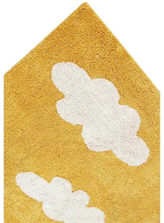 Prateľný ručne tkaný bavlnený detský koberec v horčicovej farbe 120x160 cm Clouds Mustard – Lorena Canals