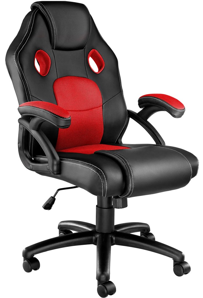 tectake 403452 kancelárska stolička v športovom štýle mike - čierna / červená