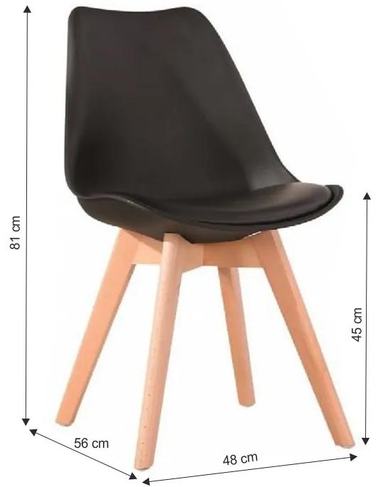 Čierna stolička BALI MARK s bukovými nohami