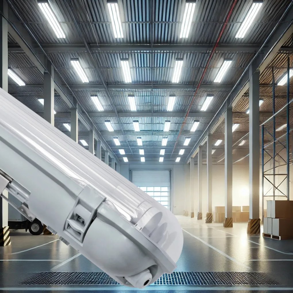 SADA Hermetické LED svietidlo 120cm 3xG13 s reflektorom + 18W LED trubice