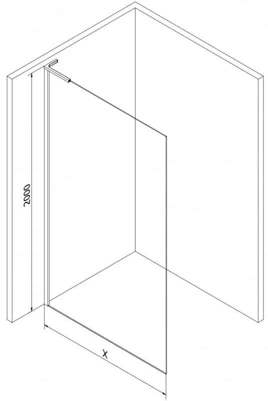 Mexen, Mexen Kioto-X L sprchová stena 90 x 200 cm, priehľadná 10 mm, ružové zlato - 800-090-107-60-00-X