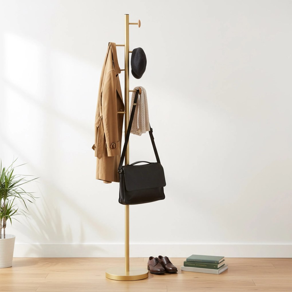 Předsíňový věšák ALGER zlatý