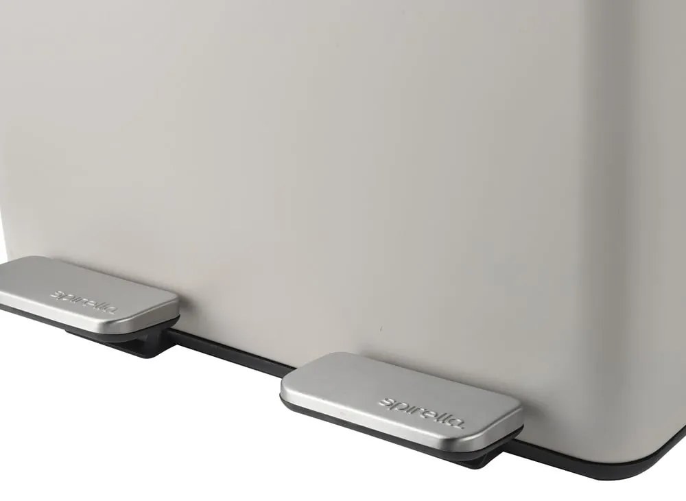 Taupe oceľový odpadkový kôš 2x20 l na triedený odpad/nášľapný Aliya – Spirella