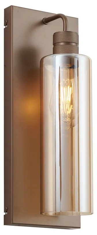 Hotelová elegantná nástenná lampa tmavý bronz s jantárovým sklom - Stavelot