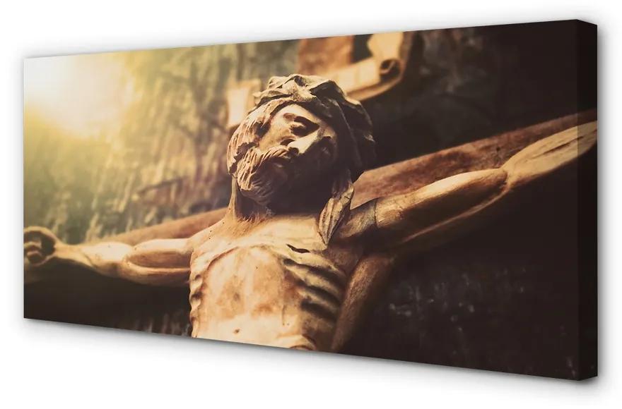 Obraz na plátne Ježiš z dreva 125x50 cm