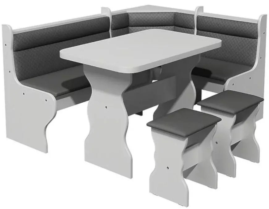 Rohová lavica Merkury II white eko