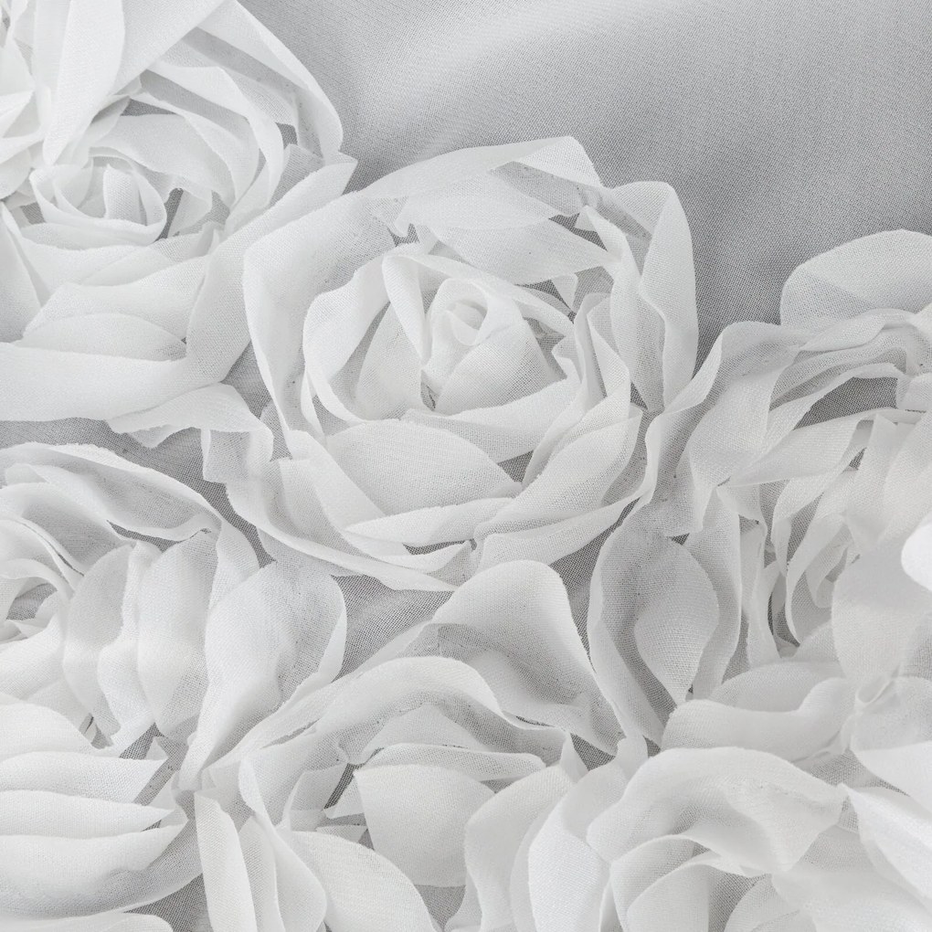 ZÁCLONA NA PÁSKE EVA MINGE ROSES8 300X120 CM BIELA