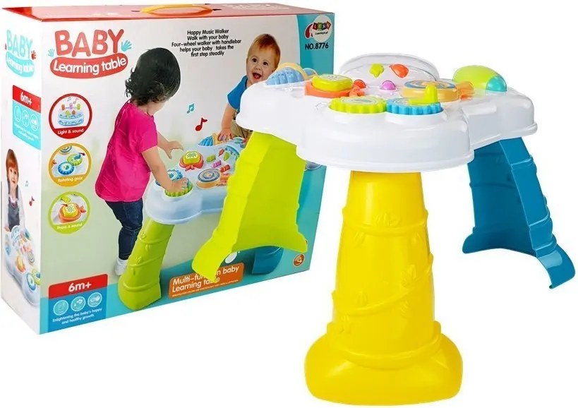 LEAN Toys Vzdelávací stolík so sladkosťami a zvukmi pre bábätko