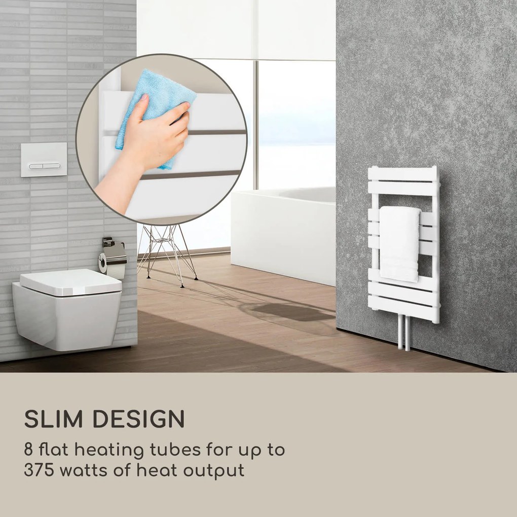 Blumfeldt Fairmont, radiátor, 80 x 45, 375 W, teplá voda, 3 držiaky uterákov, 1/2