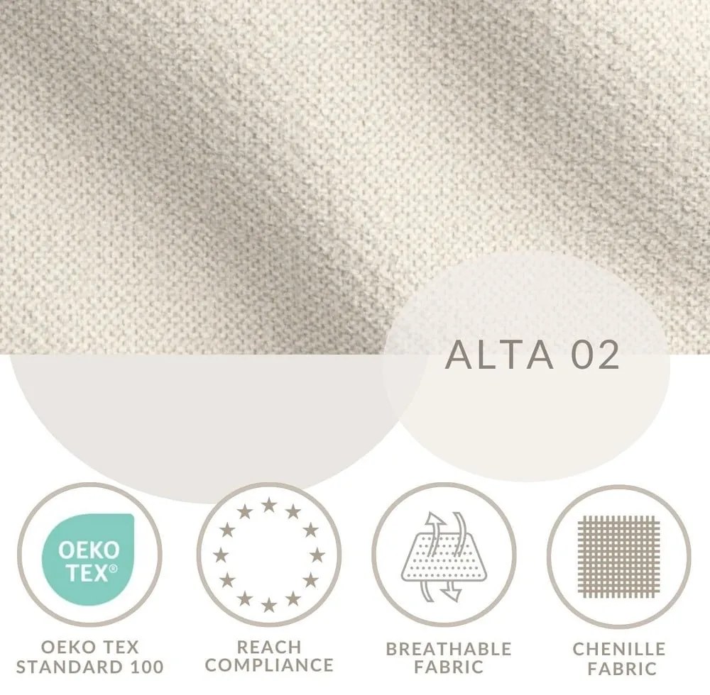 Krémová čalúnená dvojlôžková posteľ s úložným priestorom s roštom 200x200 cm Lounge L – Maison de Rêve