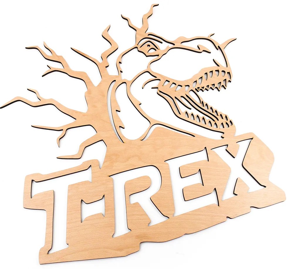 Veselá Stena Drevená nástenná dekorácia Dinosaurus T-REX