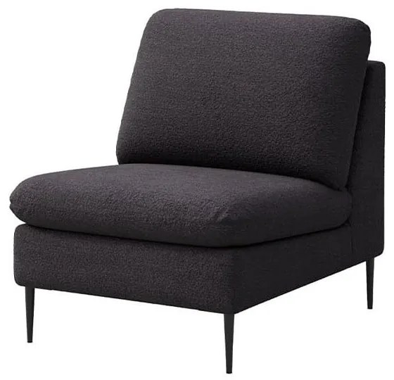 Čierne kreslo z textílie buklé Moilo – MESONICA