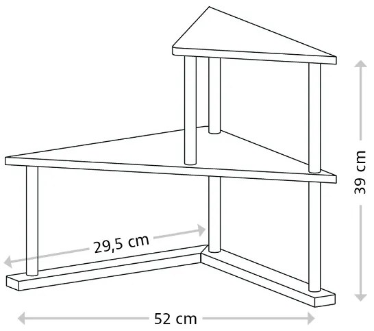 Kesper Rohová dvojposchodová polica, prídavná polička s 2 úrovňami, CORNER2