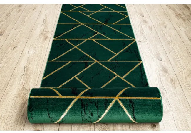 Behúň EMERALD exkluzívny 1012 glamour, marmur, geometrický zelený / zlatý - Výpredaj