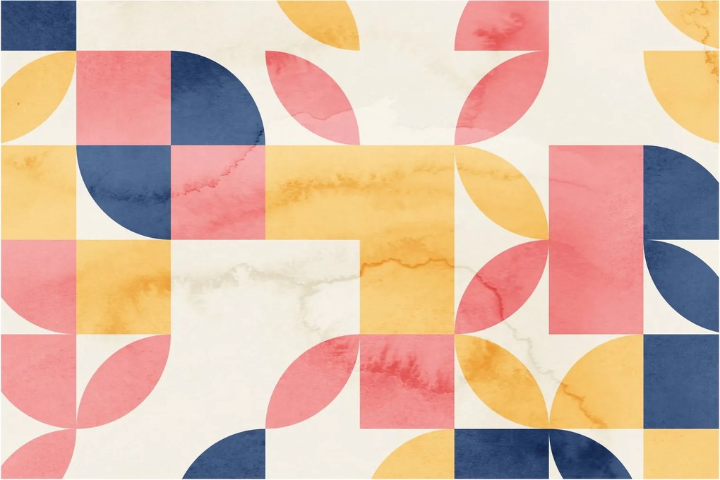 Obraz - Abstrakcia s retro vzormi (90x60 cm)