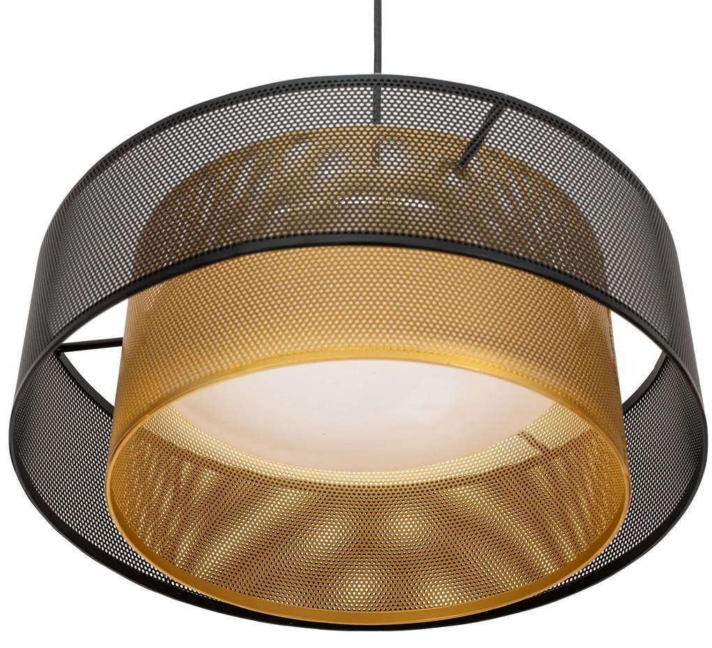 Toolight Toolight, LED závesné stropné svietidlo 40cm APP1000-CP, čierna-zlatá, OSW-07551