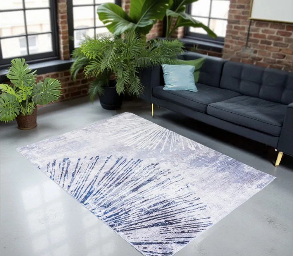 Koberec Roma – sivý s abstraktným vzorom, obdĺžnikový tvar Rozmer: 120x170 cm