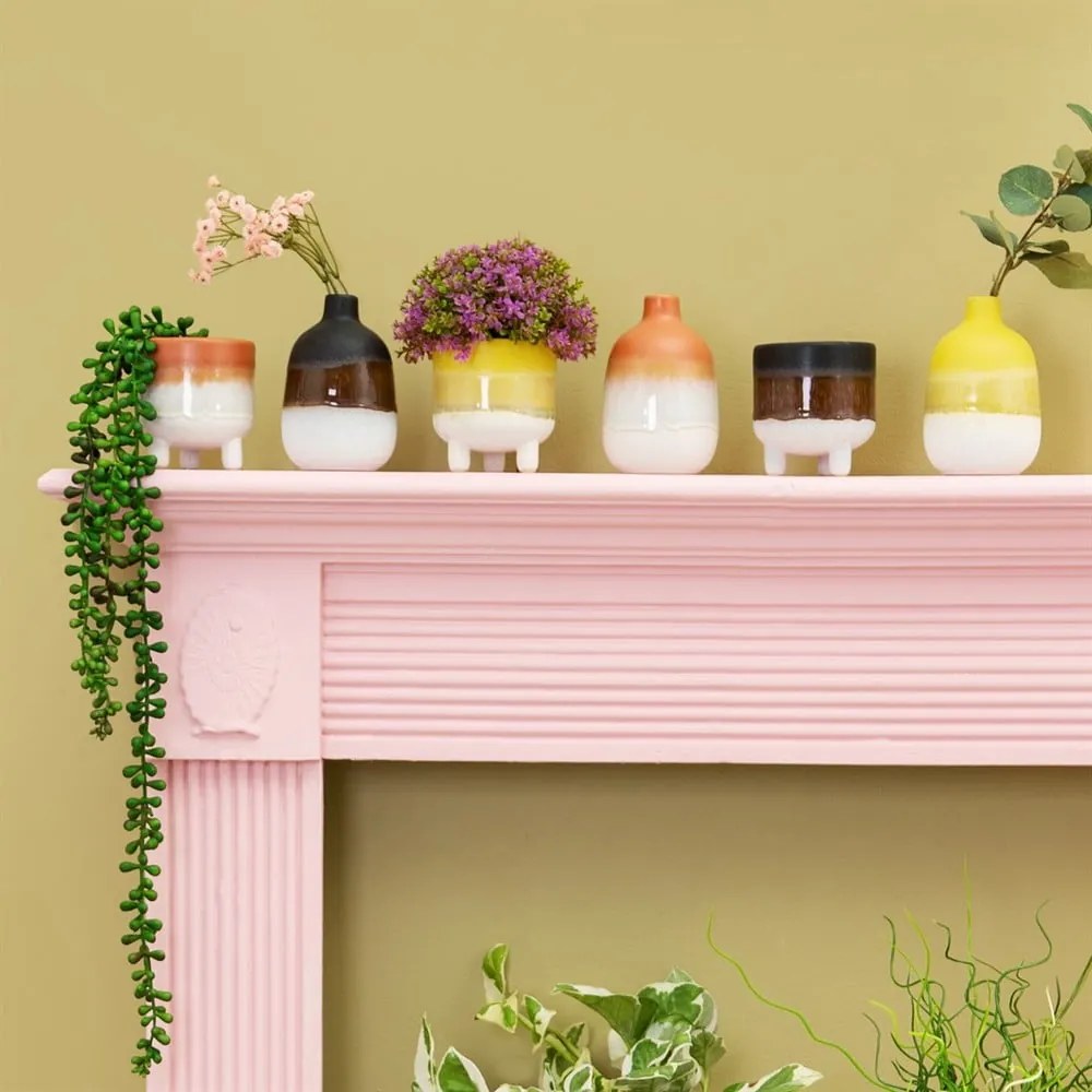 Žlto-biela váza Sass & Belle Bohemian Home Mojave