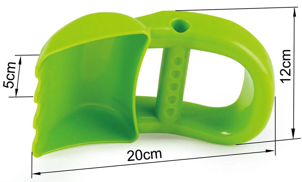 Ručný bager, zelený - hračka do piesku