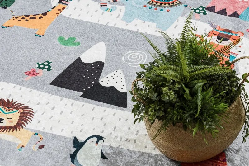Dywany Łuszczów, Detský kusový koberec Bambino 2160 Indian grey, 80x150, viacfarebná, detská izba